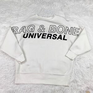 Rag & bone Universal sweatshirt long sleeve crew neck pullover in white